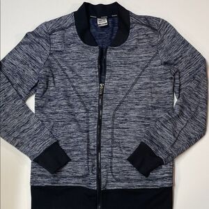 RBX Women Blue Space Dye Zip-Up Bomber Style Jacket Sz S